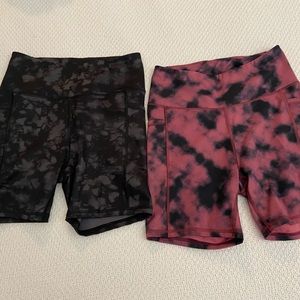 10/$15 2 pairs high waisted yoga bike shorts pockets non see through size small
